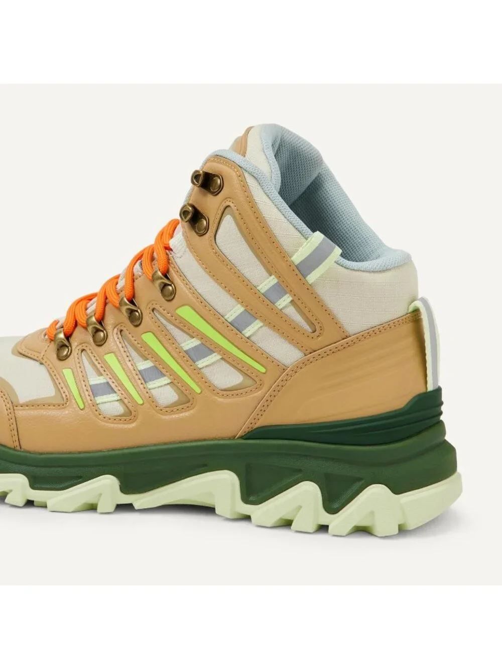Men's Tan Multi Waterproof Shoes Casual High Top Round Toe Non Slip Hiking Boots